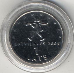Латвия 1 лат 2004 год - Спридитис (BU)