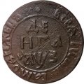 Денга 1707 год Пётр I (1699 - 1725) - VF+