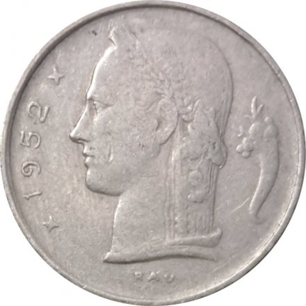 Бельгия 1 франк 1952 год BELGIE