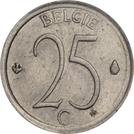 Бельгия 25 сентим 1965 год BELGIE