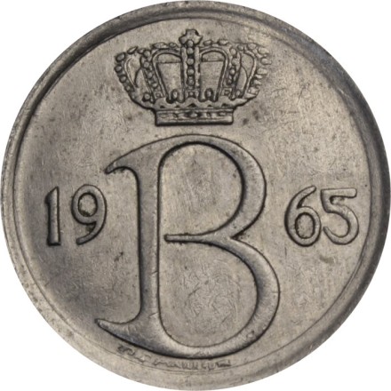 Бельгия 25 сентим 1965 год BELGIE