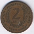Восточные Карибы 2 цента 1962 год