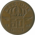 Бельгия 50 сантимов 1959 год BELGIQUE