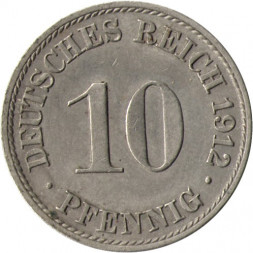Германия 10 пфеннигов 1912 год (A)