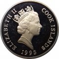 Острова Кука 1 доллар 1995 год - 95 лет со дня рождения Королевы-матери