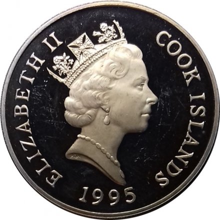 Острова Кука 1 доллар 1995 год - 95 лет со дня рождения Королевы-матери