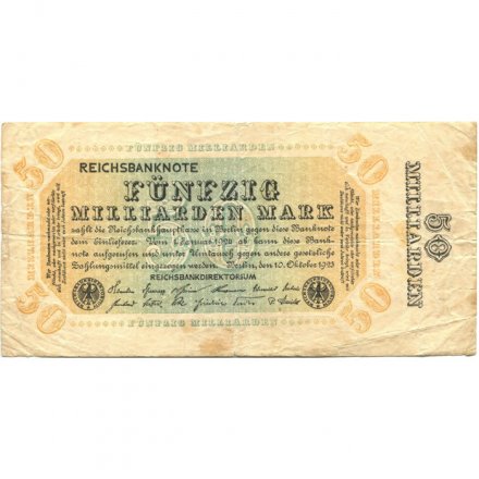 Германия (Веймарская Республика) 50 миллиардов марок 1923 год - F+