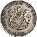 Нигерия 25 кобо 1975 год