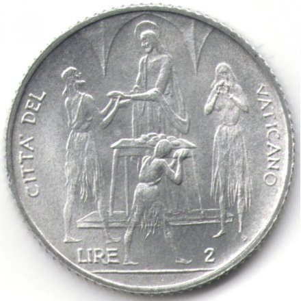 Ватикан 2 лиры 1968 год