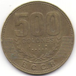 Монета Коста-Рика 500 колон 2007 год