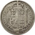Великобритания 1 шиллинг 1889 год (новый профиль королевы)