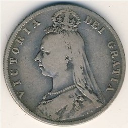 Великобритания 1/2 кроны 1891 год