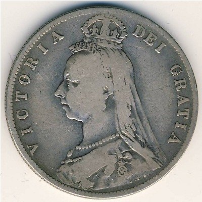 Великобритания 1/2 кроны 1891 год