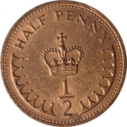 Великобритания 1/2 пенни 1982 год