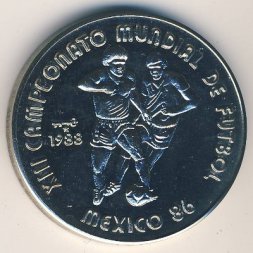 Куба 1 песо 1988 год - Чемпионат мира по футболу 1986, Мексика