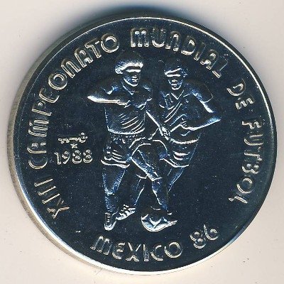Куба 1 песо 1988 год - Чемпионат мира по футболу 1986, Мексика