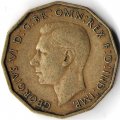 Великобритания 3 пенса 1937 год - Король Георг VI (никель-латунь)