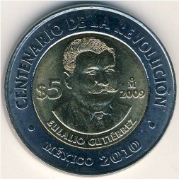 Мексика 5 песо 2009 год