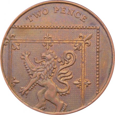 Великобритания 2 пенса 2008 год - Фрагмент герба британской королевской семьи