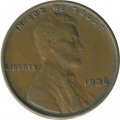 США 1 цент 1936 год - Авраам Линкольн (без отметки МД)