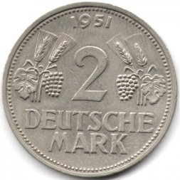ФРГ 2 марки 1951 год (F)