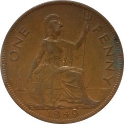 Великобритания 1 пенни 1949 год