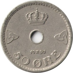 Норвегия 50 эре 1939 год