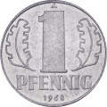 ГДР 1 пфенниг 1968 год
