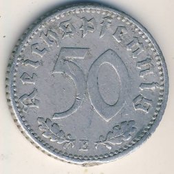 Третий Рейх 50 рейхспфеннигов 1942 год (E)