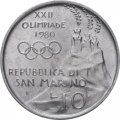 Сан-Марино 10 лир 1980 год - XXII летние Олимпийские Игры, Москва 1980