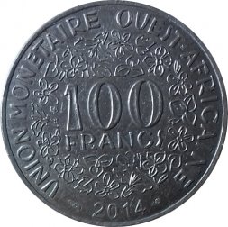 Западная Африка 100 франков 2014 год
