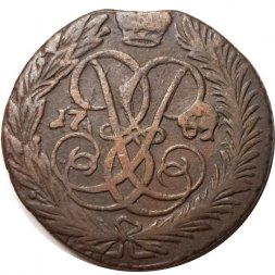 2 копейки 1759 год (номинал под Св. Георгием, гурт сетчатый) Елизавета Петровна (1741 - 1762) - VF