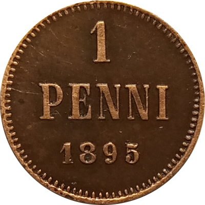 Финляндия 1 пенни 1895 год - Николай II - XF