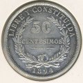 Уругвай 50 сентесимо 1894 год