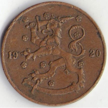 Финляндия 5 пенни 1920 год