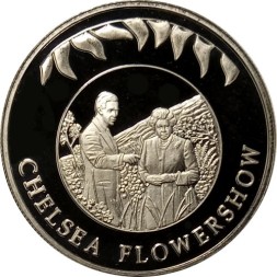 Фолклендские острова 50 пенсов 2002 год - 50 лет правлению Королевы Елизаветы II. Выставка цветов Челси