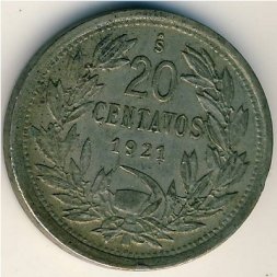 Чили 20 сентаво 1921 год
