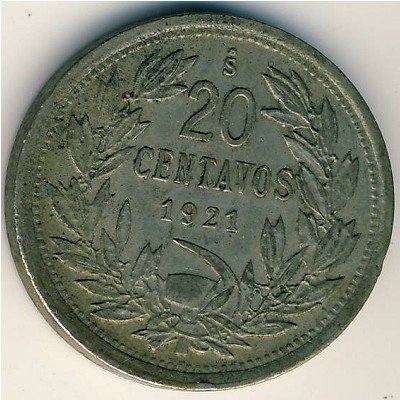 Чили 20 сентаво 1921 год