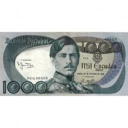 Португалия 1000 эскудо 1982 год - Дон Педро V - VF+