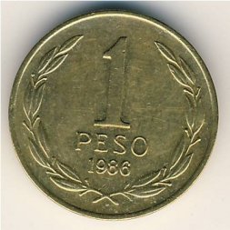 Чили 1 песо 1986 год