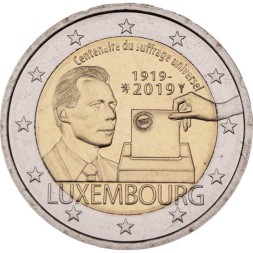 Люксембург 2 евро 2019 год - 100-летие универсального права голоса