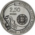 Португалия 2,5 евро 2012 год - 75 лет учебному кораблю «Сагреш»