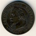 Франция 2 сантима 1861 год - Император Наполеон III (K)
