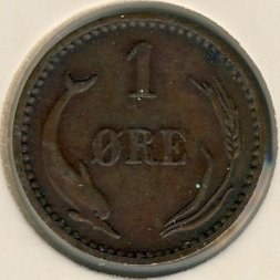 Дания 1 эре 1887 год