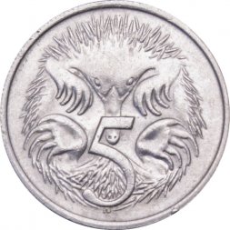 Австралия 5 центов 1983 год - Ехидна