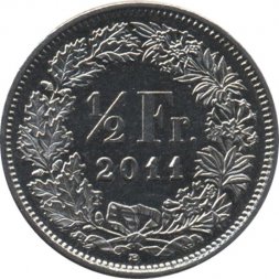 Швейцария 1/2 франка 2011 год