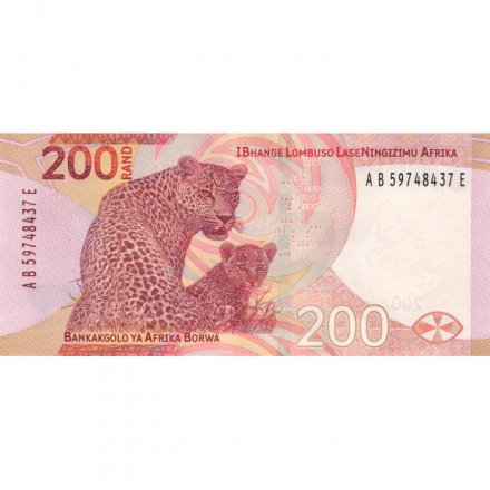 ЮАР 200 рэндов 2023 год - Нельсон Ролихлахла Мандела. Леопарды UNC
