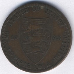 Монета Джерси 1/12 шиллинга 1923 год - Варяжский щит
