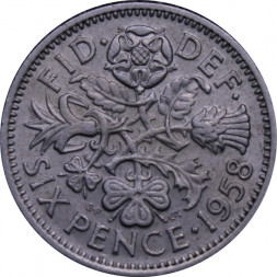 Великобритания 6 пенсов 1958 год