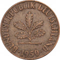 ФРГ 1 пфенниг 1950 год (F)